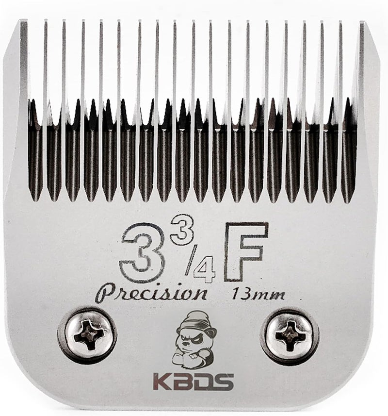 KBDS Detachable Pet Clipper Blades,Compatible with Most Andis,Oster,Wahl A5 Clippers,Made of Extra Durable German Steel, 1/2'' 13mm Inch Cut Length,3 3/4F Blade - Image 1